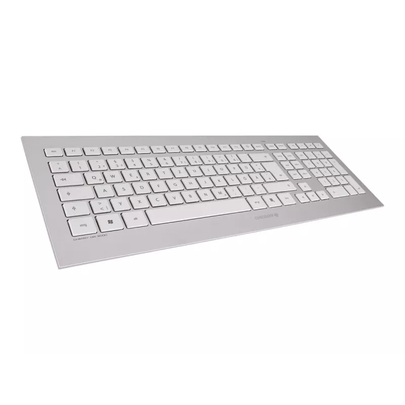 CHERRY DW 8000 klávesnica myš v balení kancelárska RF bezdrôtová francúzska strieborná, biela