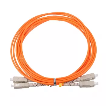 Optický kábel Extralink EX.3692 — FTTH OM2 SC‑SC, 1 m, plný duplex, červený
