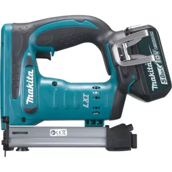 Akumulátorová sponkovačka DST221RTJ, 18 Volt, elektrická sponkovačka modrá/čierna, 2x lítium-iónová batéria 5,0 Ah, v MAKPAC veľkosť 2