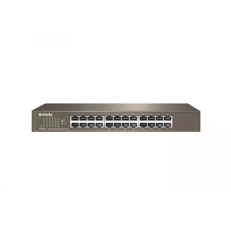 Neupravovaný switch TENDA TEG1024D 24-port Gigabit Ethernet, 48 Gbps, 8000 MAC tabuľka, modrý