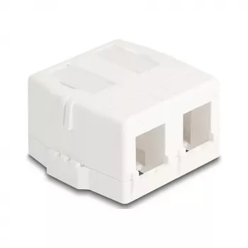 Delock 85843 Prázdne puzdro Keystone, 2-portové, s magnetickou základňou, biele