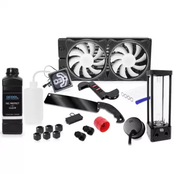 Alphacool 11992 - vodný chladič - acetal - akryl - hliník - mosadz - meď - nikel - nehrdzavejúca oceľ - čierny - priehľadný - 1/4 - 60 °C - 0,8 bar (11992)