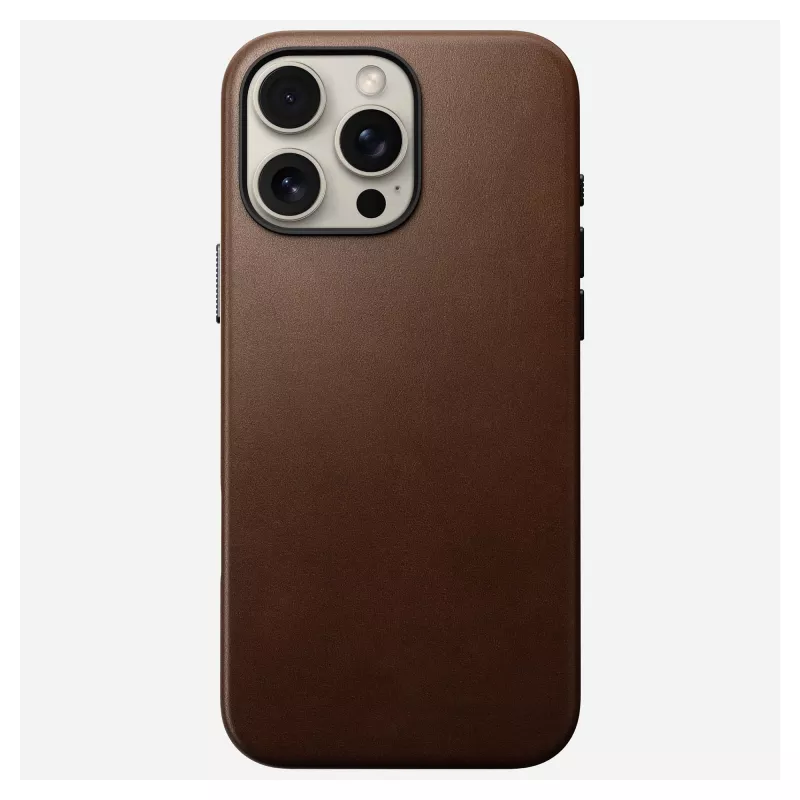 Puzdro na telefón Nomad NM01389385 pre iPhone 16 Pro Max, 17,5 cm (6,9 palcov), hnedé, hliník/PC/mikrovlákno/koža