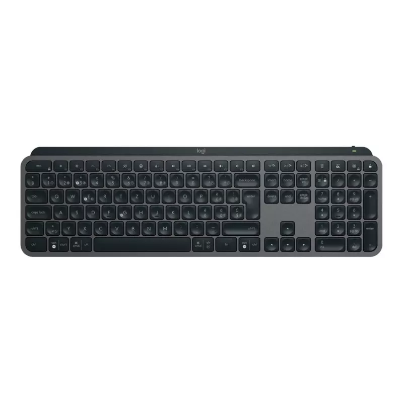 Logitech MX Keys S 920-011589 bezdrôtová klávesnica v plnej veľkosti, Bluetooth LE / Logi Bolt, podsvietená, nabíjateľná cez USB-C, QWERTY US International, s opierkou dlaní, grafitová