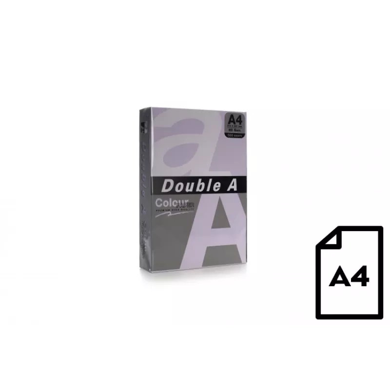Farebný papier Double A, 80 g, A4, 500 listov, levanduľa