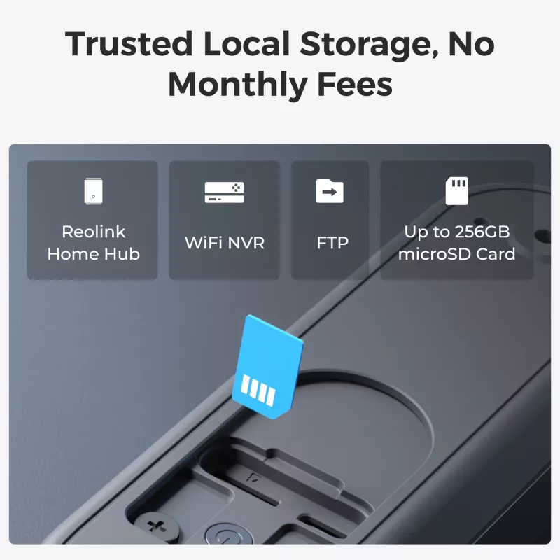 Reolink D340B sada videodomofónu na batérie so zvončekom a 64GB microSD kartou