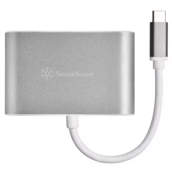 Externý video adaptér SILVERSTONE EP16 USB-C 3.1 s výstupmi HDMI a VGA