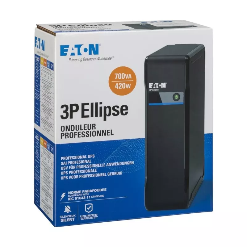 Eaton 3P Ellipse 700 FR 3P700F UPS, standby (offline), 700 VA / 420 W, 4 zásuvky, tower
