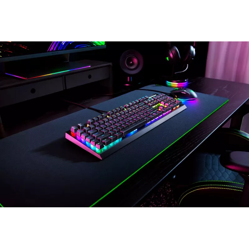Razer BlackWidow V4 X drôtová herná klávesnica, azbuka, žlté spínače, čierna