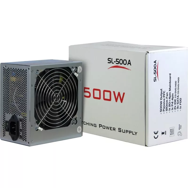 Napájací zdroj Inter-Tech SL-500W(A) 500W ATX nemodulárny