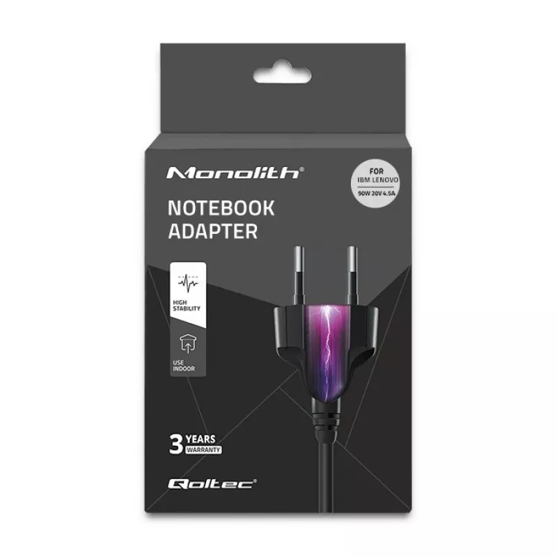 Qoltec 50093 napájací zdroj/adapter 90 W čierny