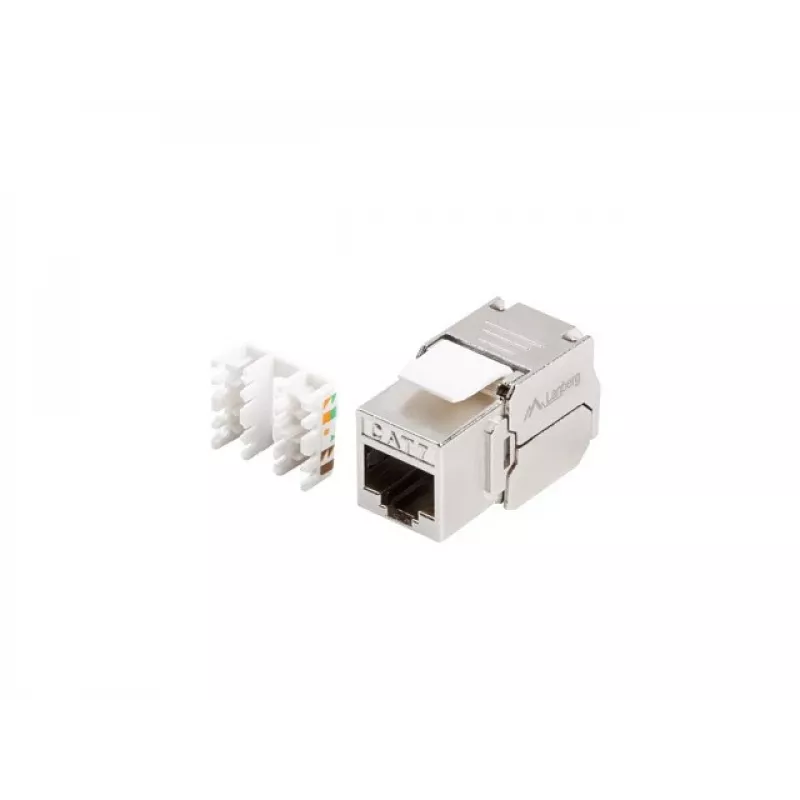 Keystone modul Lanberg KSF7-2000 plochý nerez