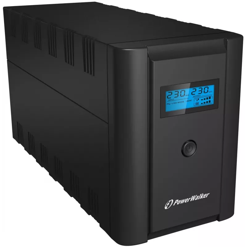 PowerWalker VI 1200 SHL UPS line-interactive 1200 VA (1,2 kVA), 600 W, 4 zásuvky (2x Schuko, 2x IEC C13), USB, LCD, čierny