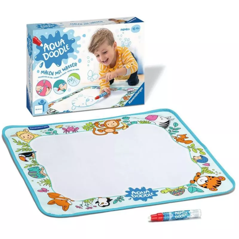 Ravensburger Aqua Doodle Animals maľovacia podložka — Ministeps sada na čisté maľovanie vodou