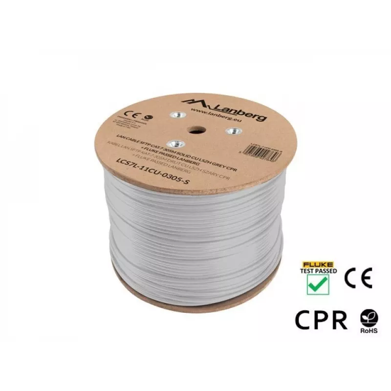 Sieťový kábel Lanberg LCS7L-11CU-0305-S RJ45 Cat7 305 m biely