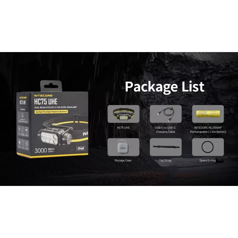 Čelová lampa H-Series 3000 LUMEN / HC75 Uhe Nitecore
