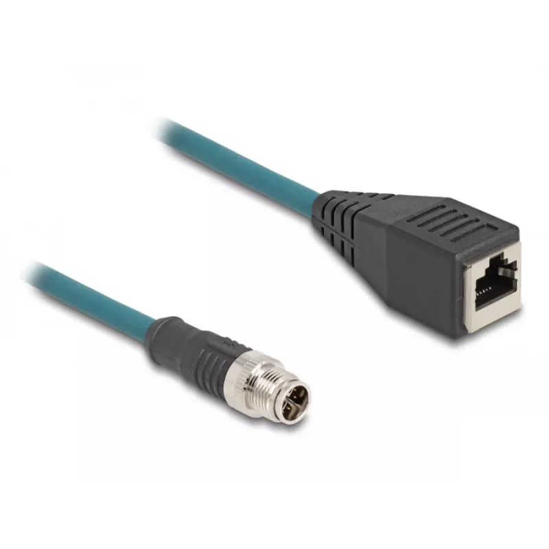 DeLOCK M12 adaptérový kábel X-kódovaný 8 pin samec na RJ45 samica 50 cm