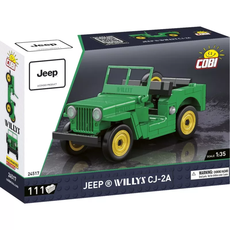 Cobi stavebnica Jeep Willys CJ-2A zelený model 24517 – sada kociek