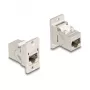 DeLOCK Panel Mount RJ45 Keystone modul spojka konektor samica na konektor samica Cat.6A kovový kónický