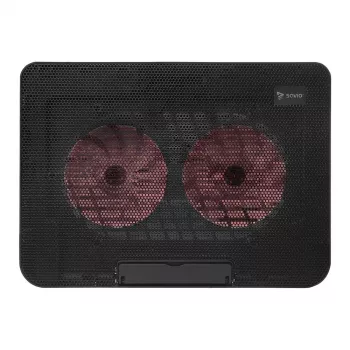 Chladiaca podložka pod notebook SAVIO COS-02, 2 ventilátory 14 cm, napájaná cez USB, do 17,3 palca, čierna