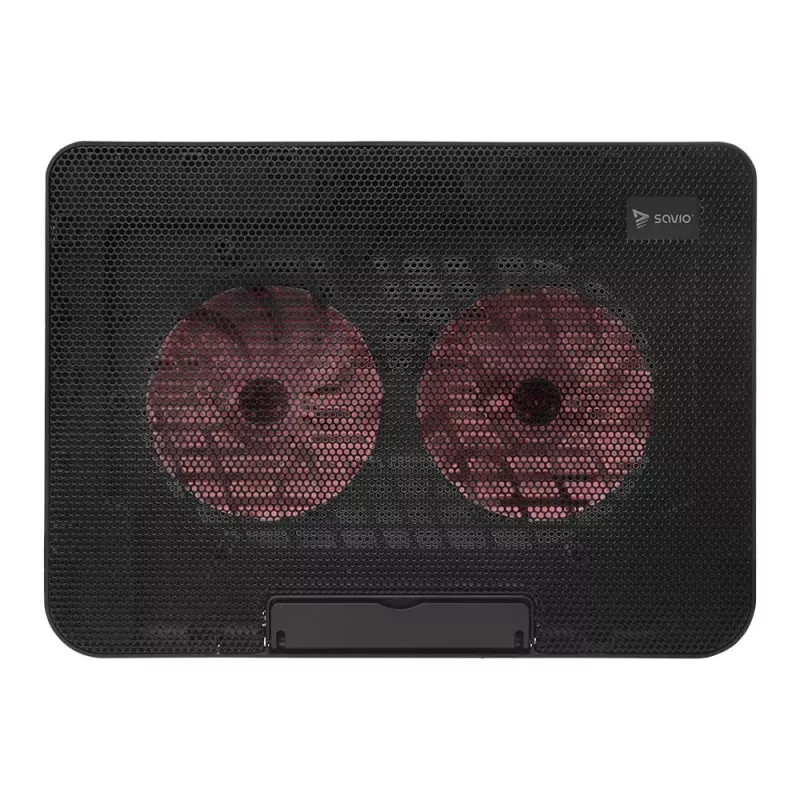 Chladiaca podložka pod notebook SAVIO COS-02, 2 ventilátory 14 cm, napájaná cez USB, do 17,3 palca, čierna
