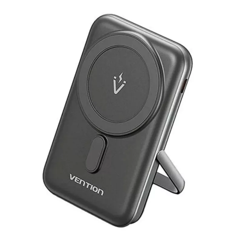 Powerbank Vention 10000mAh Magnetic Wireless 20W, 1×USB-C, bezdrôtové nabíjanie, čierna