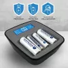 everActive NC-1000M V2 nabíjačka batérií, Ni-MH, 4 sloty AA/AAA, USB-C, čierna