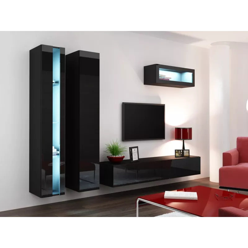 Cama regál VIGO NEW 180/40/30 čierna/čierna lesk