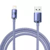 Kábel Baseus Crystal Shine USB na Lightning, 2,4A, 2m (fialová)