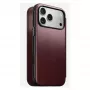 Puzdro na telefón Nomad Modern Leather Folio pre iPhone 17 Pro Max — koža, TPU, PC, hliník, bordová, 16 cm (6,3 palcov)