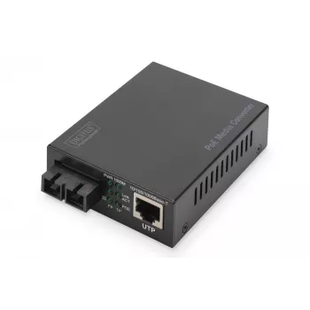 Digitus Gigabit PoE mediálny konvertor, RJ45 / SC, MM, PSE