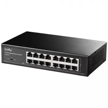 Sieťový switch Cudy GS1016 — 16-port Gigabit Ethernet (10/100/1000), 32 Gbit/s switching, racková montáž, AC napájaný