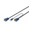 DIGITUS Octopus - klávesnica/video/myš (KVM) kábel - HD-15 (M) - USB Type-A, 4-pin, PS/2, 6-pin (M) - 5,0 m - čierny (DS-19233)