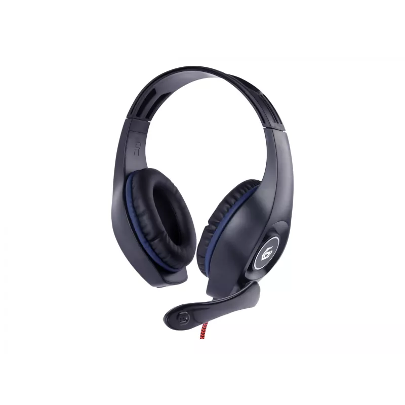 Káblový herný headset GEMBIRD GHS-05-B, okolo uší, 20–20000 Hz, 2 m kábel, 250 g, čierna/modrá