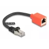 Sieťový kábel DeLOCK RJ45 ochranný adaptér Cat.6A S/FTP 20 cm čierny červený