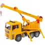 Žeriavové nákladné auto BRUDER MAN BR-02754, ABS konštrukcia, žlté, pre deti od 4 rokov (bez svetelného a zvukového modulu)