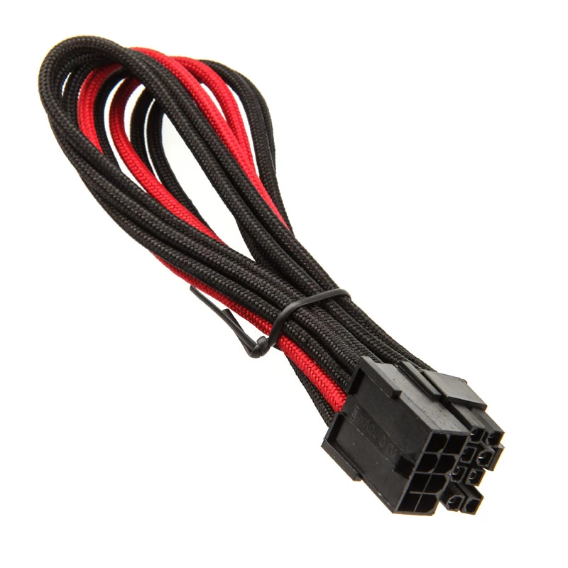 SilverStone PCIe-8-pin na PCIe-6+2-pin kábel, 250 mm – čierny/červený