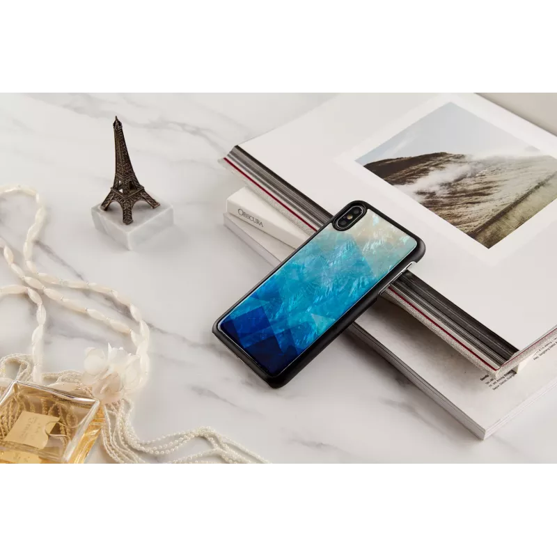 Puzdro na telefón iKins pre iPhone XS Max — modré jazero čierny finiš