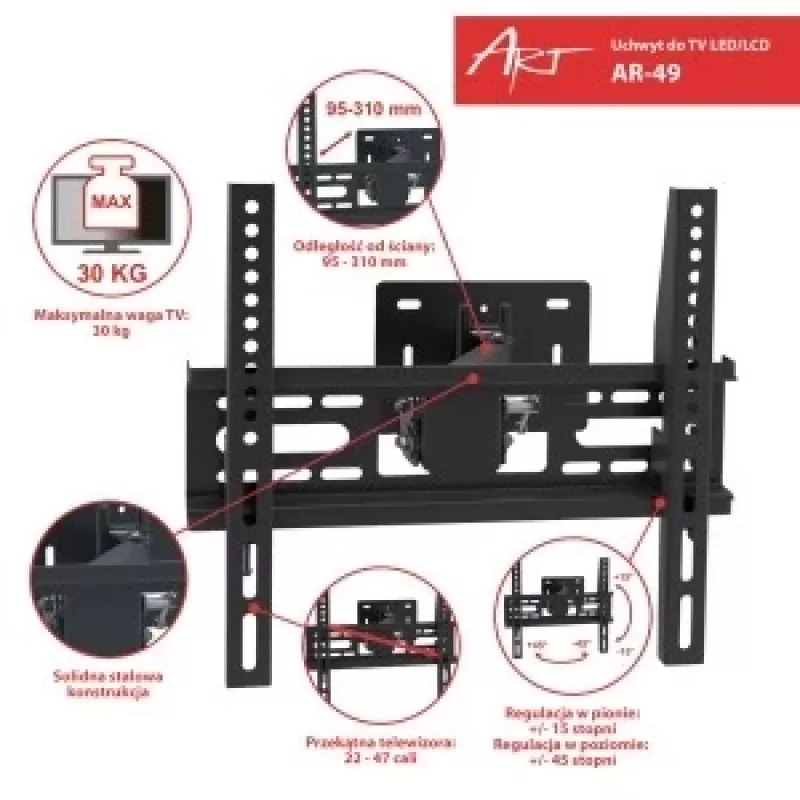 Držiak LCD AR-49 22-47'' 30KG