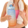Extralink Motivačná fľaša na pitie, 2000 ml Športová fľaša na pitie, Modro-oranžová, BUT-993