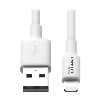 Eaton Tripp Lite Series USB-A na Lightning synchronizačný/nabíjací kábel (M/M) - MFi certifikovaný, biely, 3 ft. (0,9 m) - dátový/napájací kábel - USB samec na Lightnin