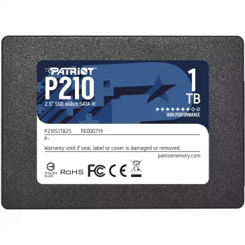 2,5 inch SATA III SSD PATRIOT P210 1 TB – 500 MB/s čítanie, 400 MB/s zápis, výška 7 mm