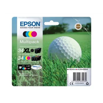 Epson 34XL XL atramentové kazety multibalenie, čierna/azúrová/purpurová/žltá (C13T34794020)