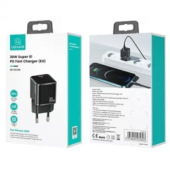 Nástenná nabíjačka usams T45 30W USB‑C PD3.0 pre smartfóny a tablety