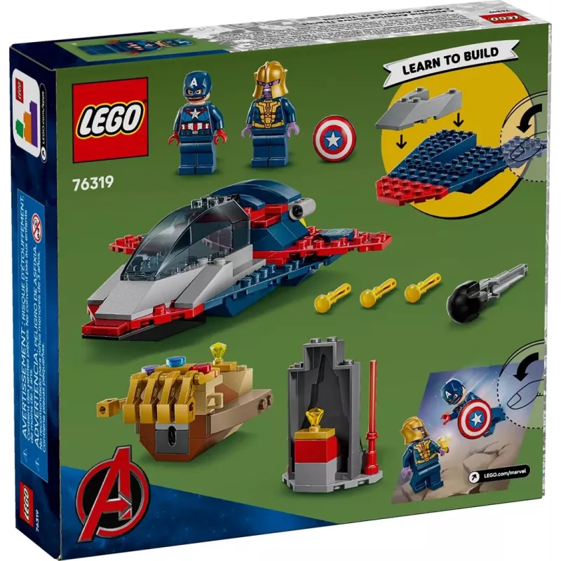 Stavebná sada LEGO Marvel Super Heroes Captain America Thanos 76319 — 107 dielov, 2 minifigúrky, vek 4+