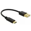 DeLOCK USB nabíjací kábel Type-A na USB Type-C 15 cm čierny