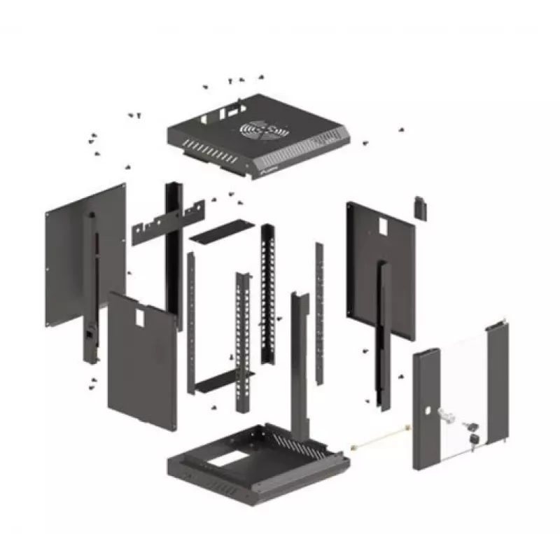 Lanberg WF11-3309-10B racková skriňa 9U nástenný rack čierna