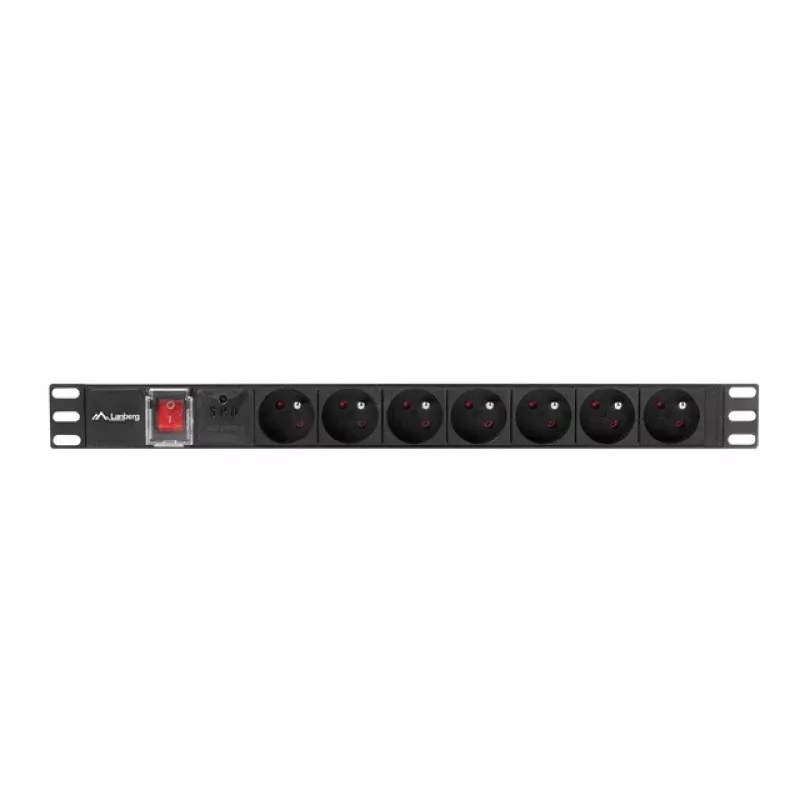 LANBERG PDU RACK NAPÁJACÍ PANEL (1U,16A,7X 230V,2M)