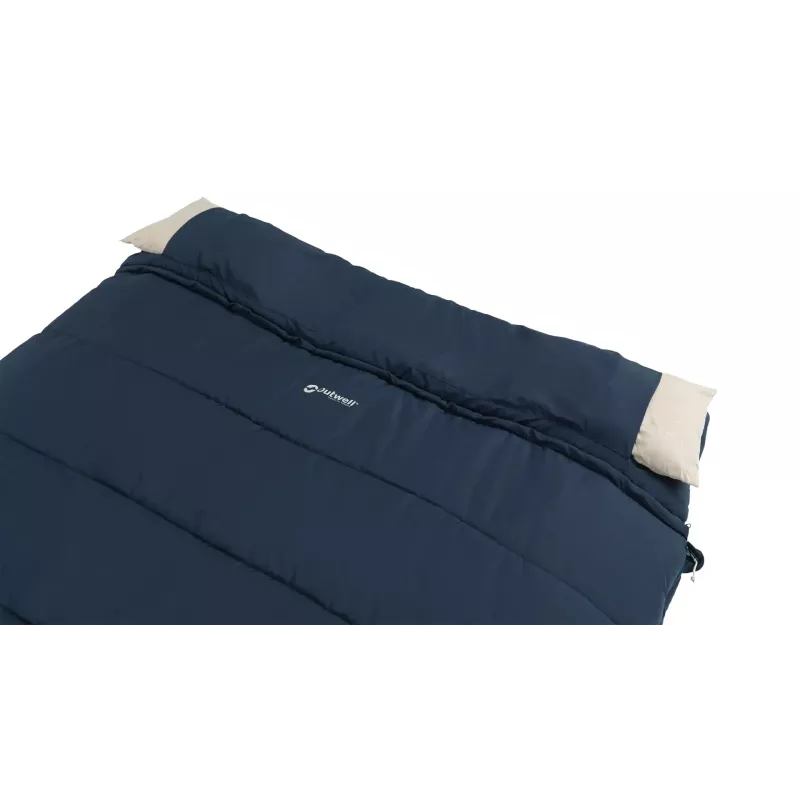 Spací vak Outwell Contour Lux Double rektangulárny polyester, 1450×2200 mm, max. výška používateľa 190 cm, modrý