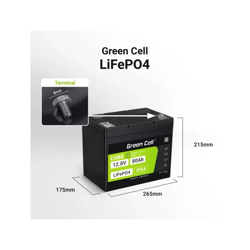 Green Cell LFPGC12V80AH UPS batéria lítium-železofosfátová (LiFePO4) 12,8 V